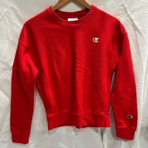 Red Champion Reverse Weave Crew Neck Sweater— XS
